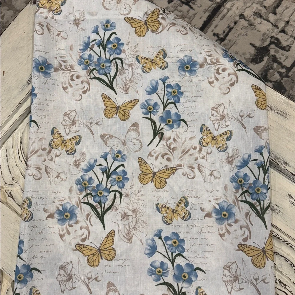 NWOT Nanette Lepore Butterflies shower curtain 72’X 70’ French country botanical